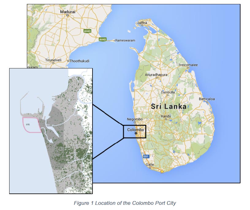 斯里兰卡港口城市科伦坡的位置